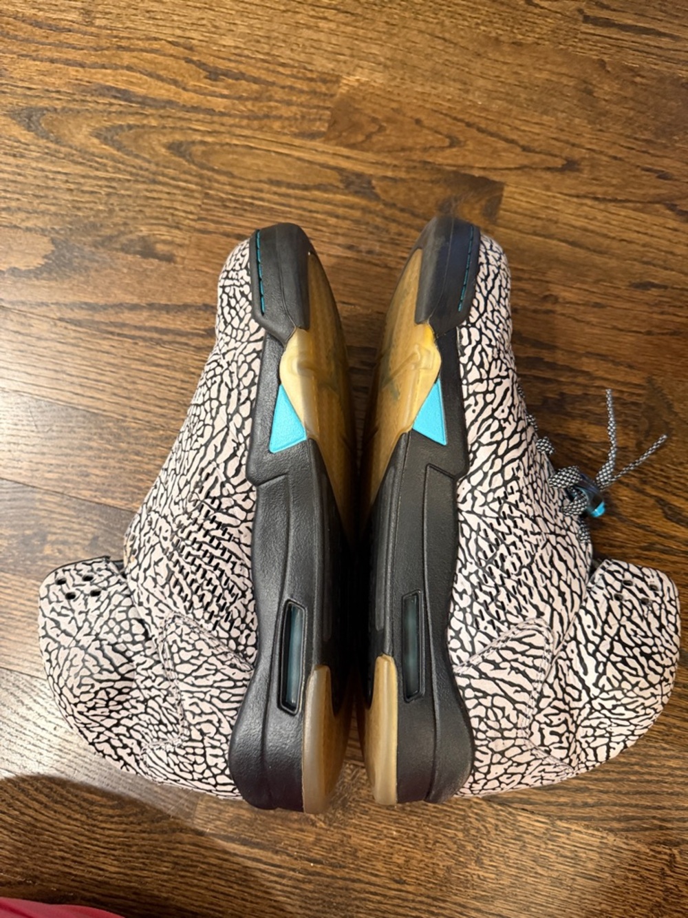 Nike Air Jordan 5 Retro "3Lab5" sneaker with Elephant Print Teal Jumpman 12 - Picture 7 of 8